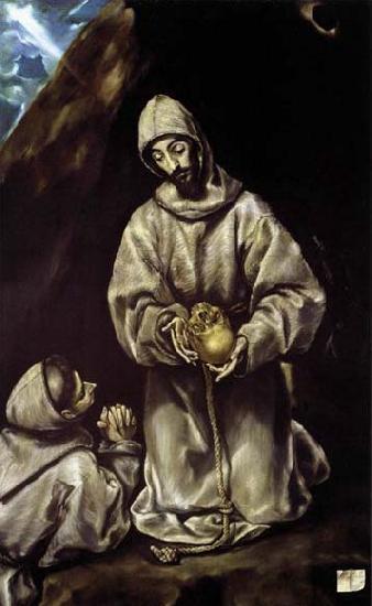 GRECO, El St Francis and Brother Leo Meditating on Death oil painting picture
